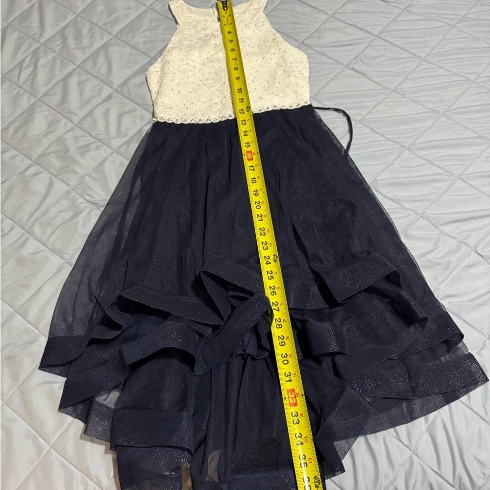 Speechless White and Navy Formal Kids Dress - Picture 7 of 13